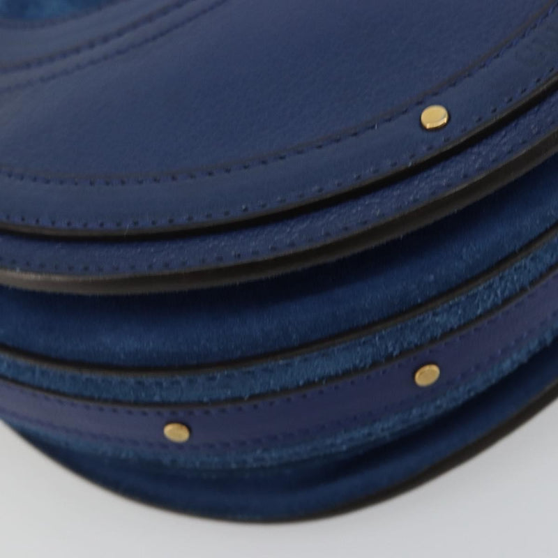 Chloe Pixie Leather And Suede Blue Bag