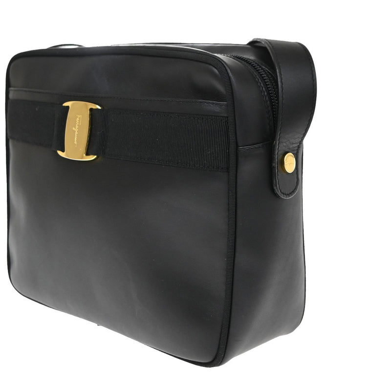 Salvatore Ferragamo Vara Bow Camera Leather Black Bag