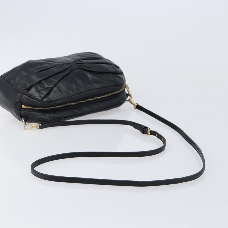 Miu Miu Shoulder Matelasse Leather Black Bag