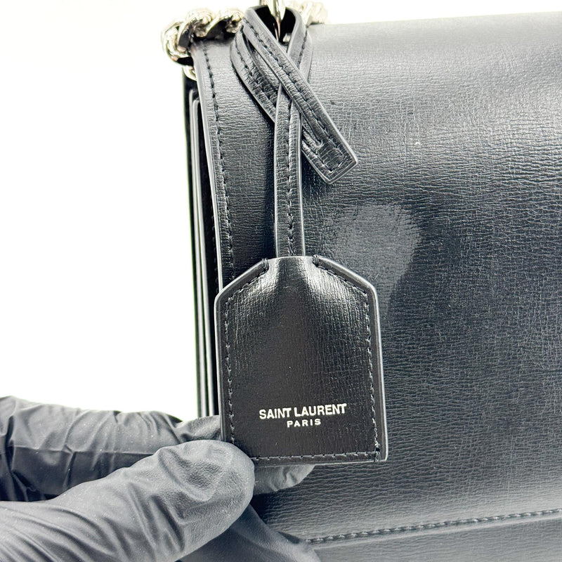 Saint Laurent Sunset Leather Black Calfskin Bag