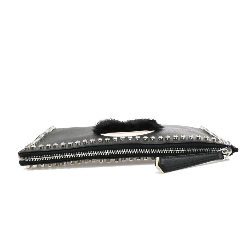 Fendi Karlito Studded Saffiano Leather Black Bag