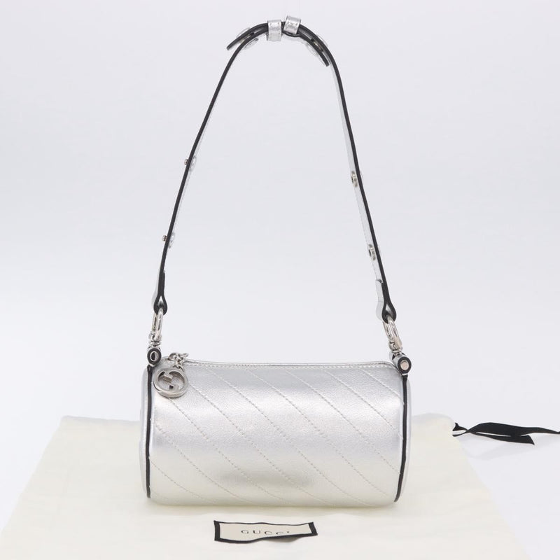 Gucci Blondie Diagonal Quilted Leather Silver Bag