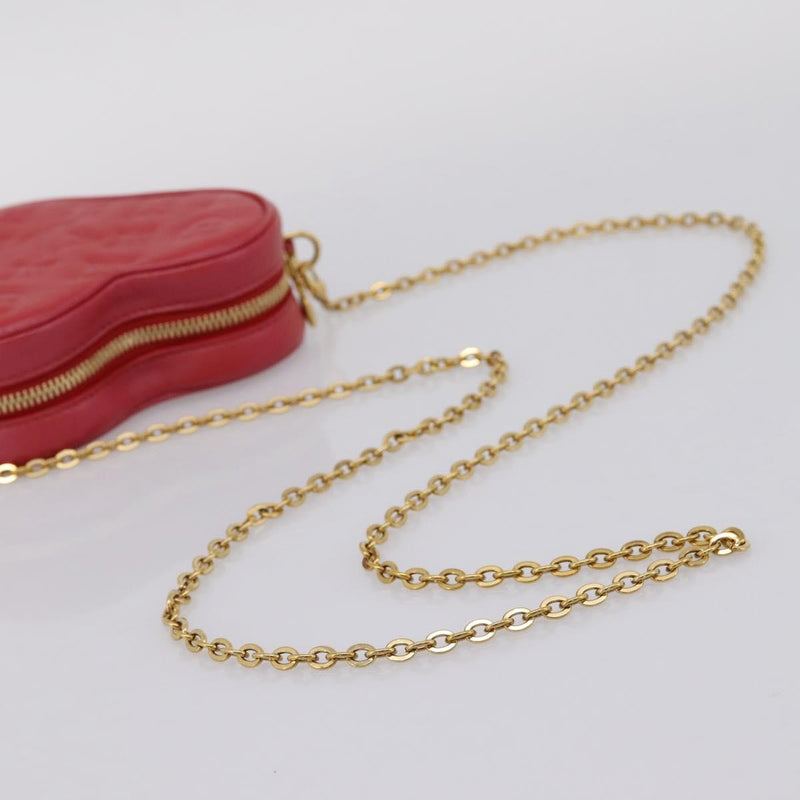 Louis Vuitton Coeur Heart On Chain Monogram Embossed Lambskin Red Leather Bag