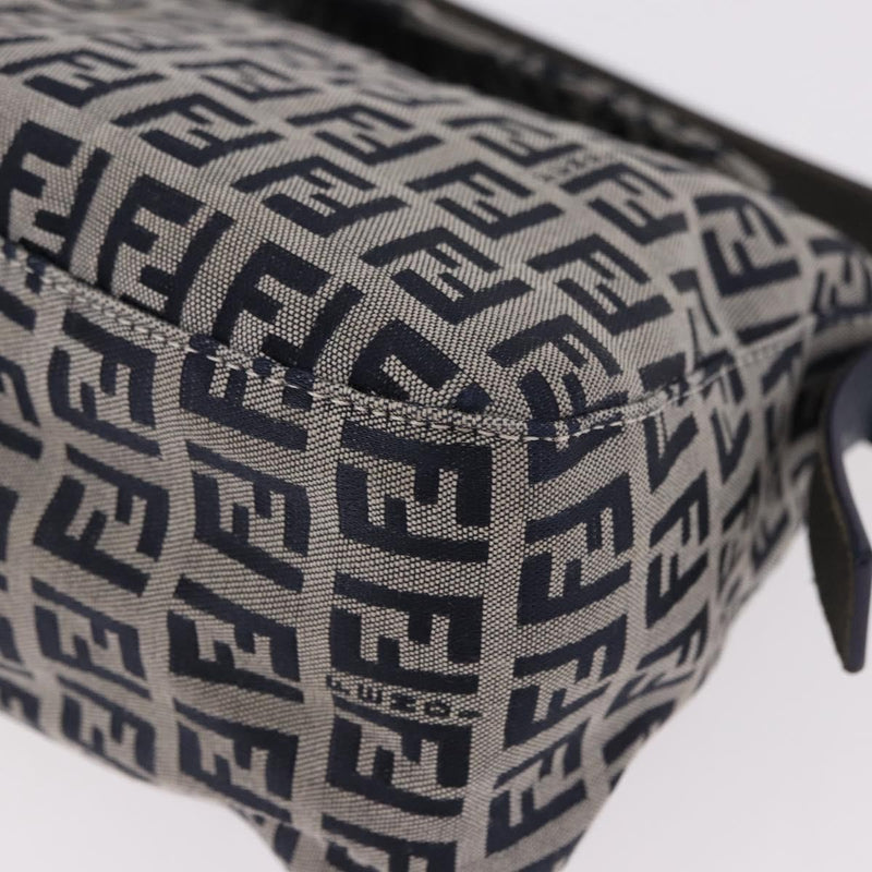 Fendi Baguette Zucchino Canvas Navy Bag