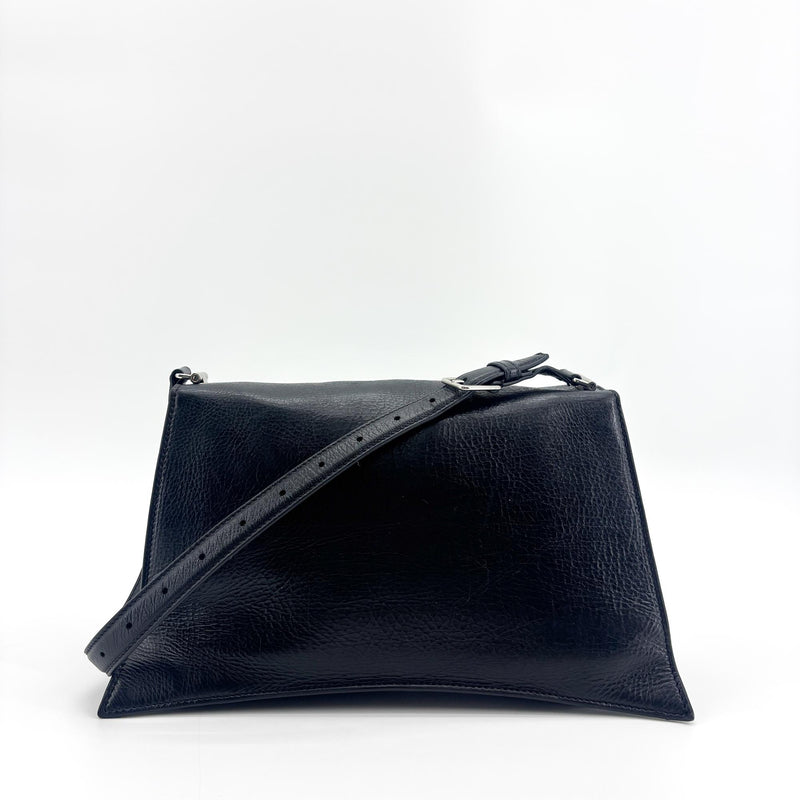 Balenciaga Downtown Soft Hourglass Leather Black Bag
