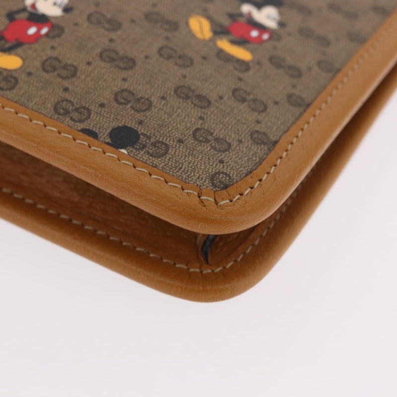 Gucci Disney Mickey Mouse Front Zip Printed Mini Gg Coated Canvas Beige Bag