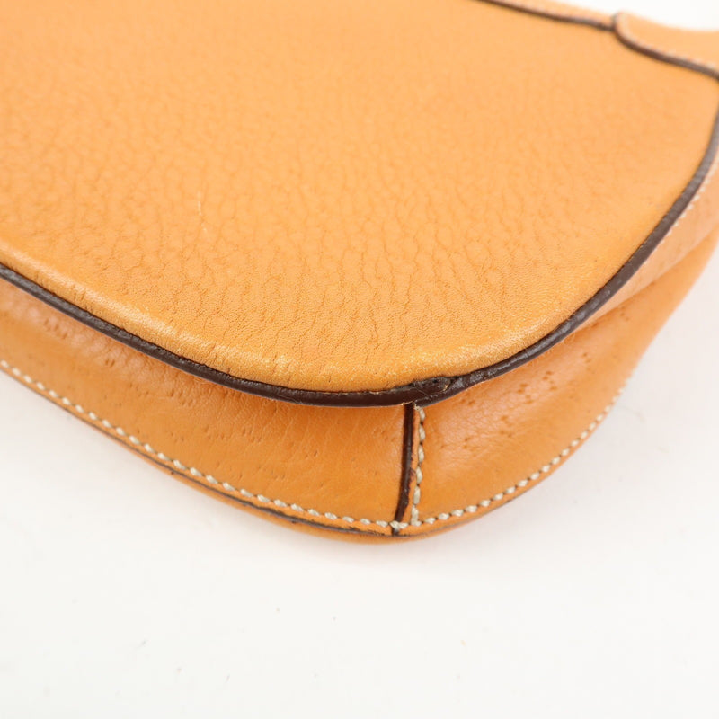 Salvatore Ferragamo Gancini Top Handle Leather Orange Bag