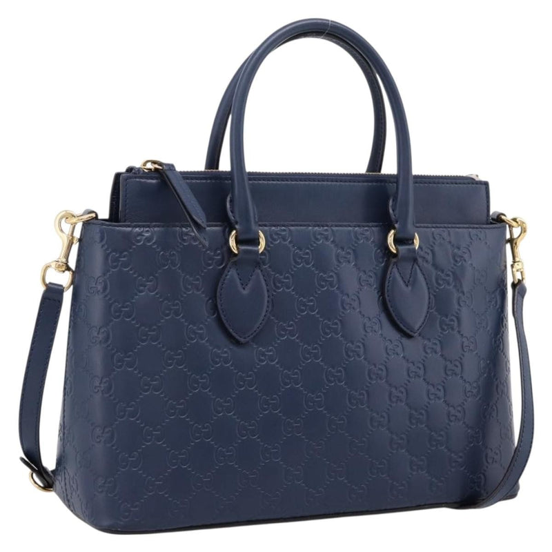 Gucci Linea A Convertible Guccissima Leather Navy Bag