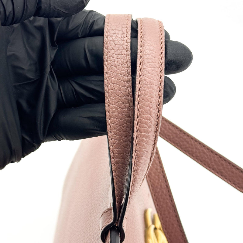 Gucci Gg Marmont Top Handle Leather Pink Bag