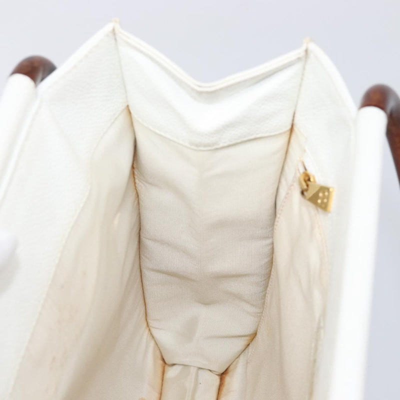 Chanel Vintage Wooden Quilted Caviar White Leather Bag