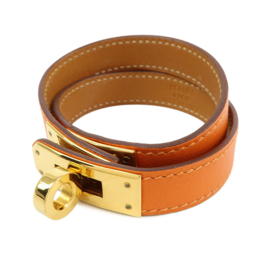 Hermes Kelly Double Tour Leather Orange Bijoux