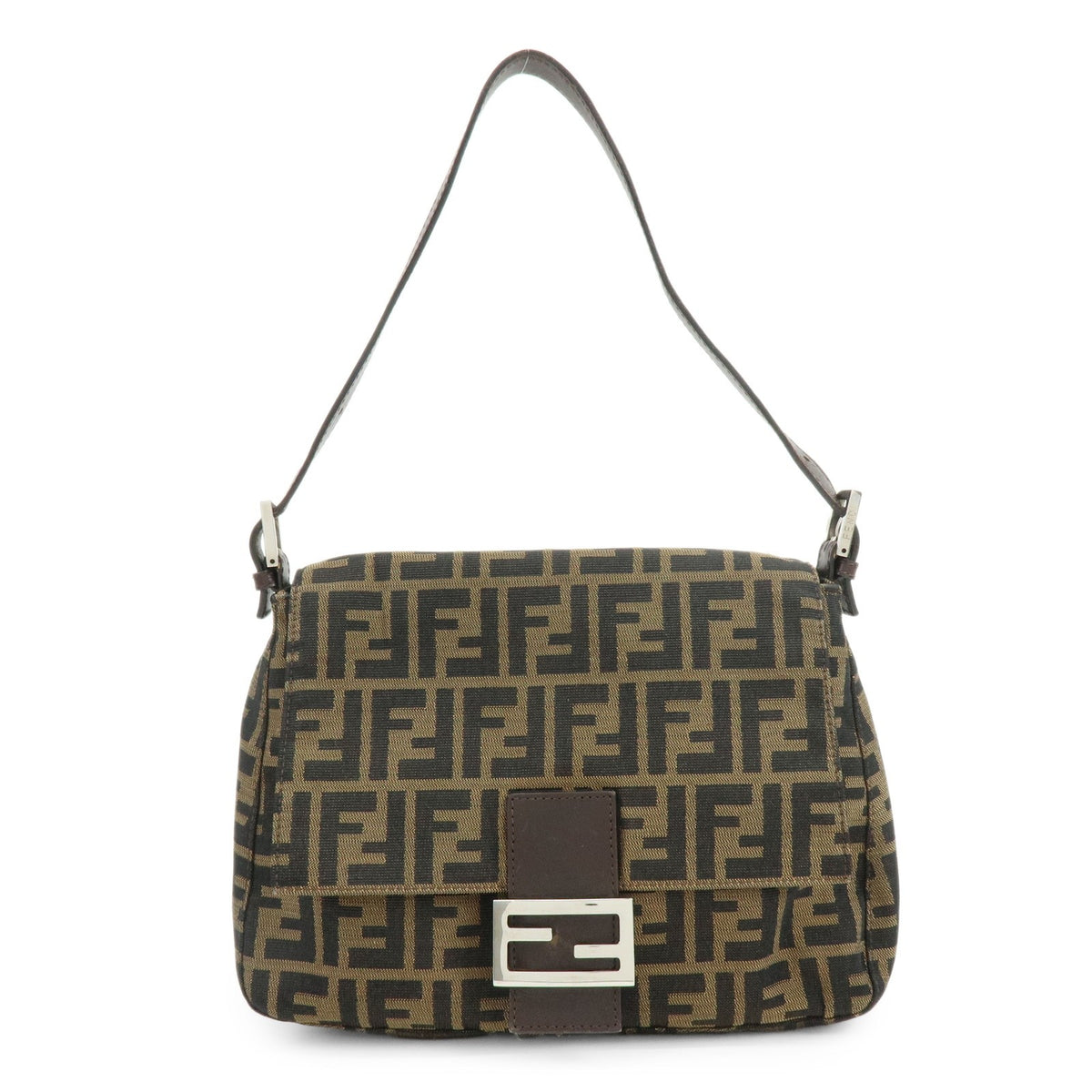 Fendi Mamma Baguette Monogram Canvas Brown Bag