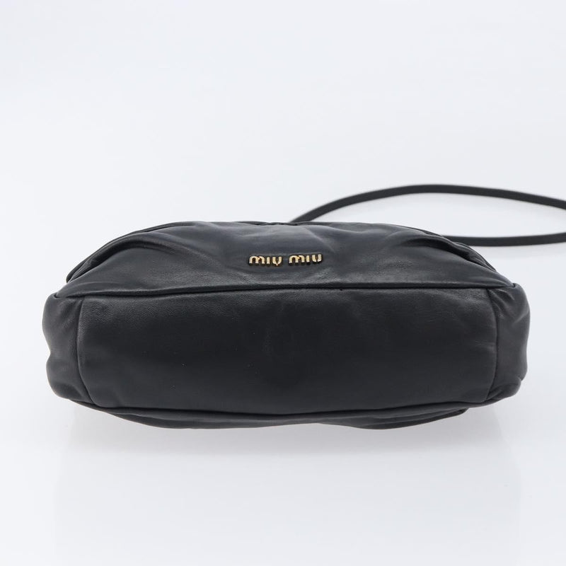 Miu Miu Shoulder Matelasse Leather Black Bag