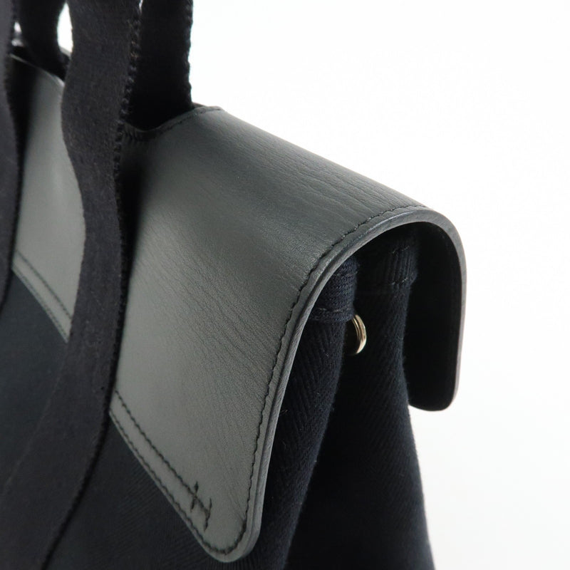 Hermes Valparaiso Toile And Leather Black Canvas Bag