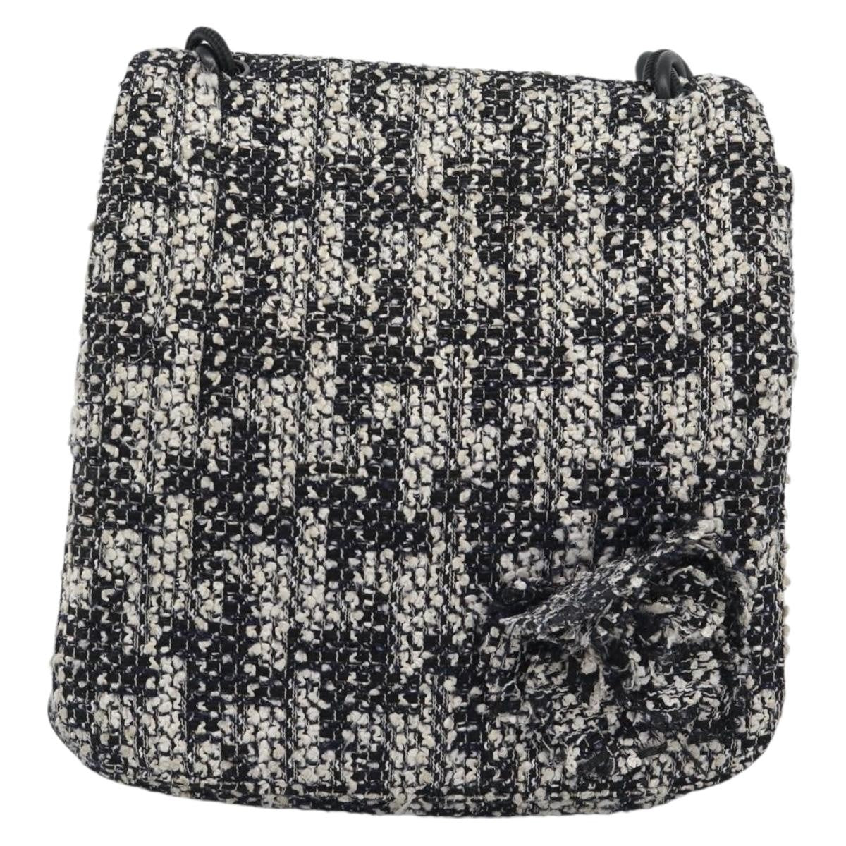 Chanel Camellia Messenger Tweed Black