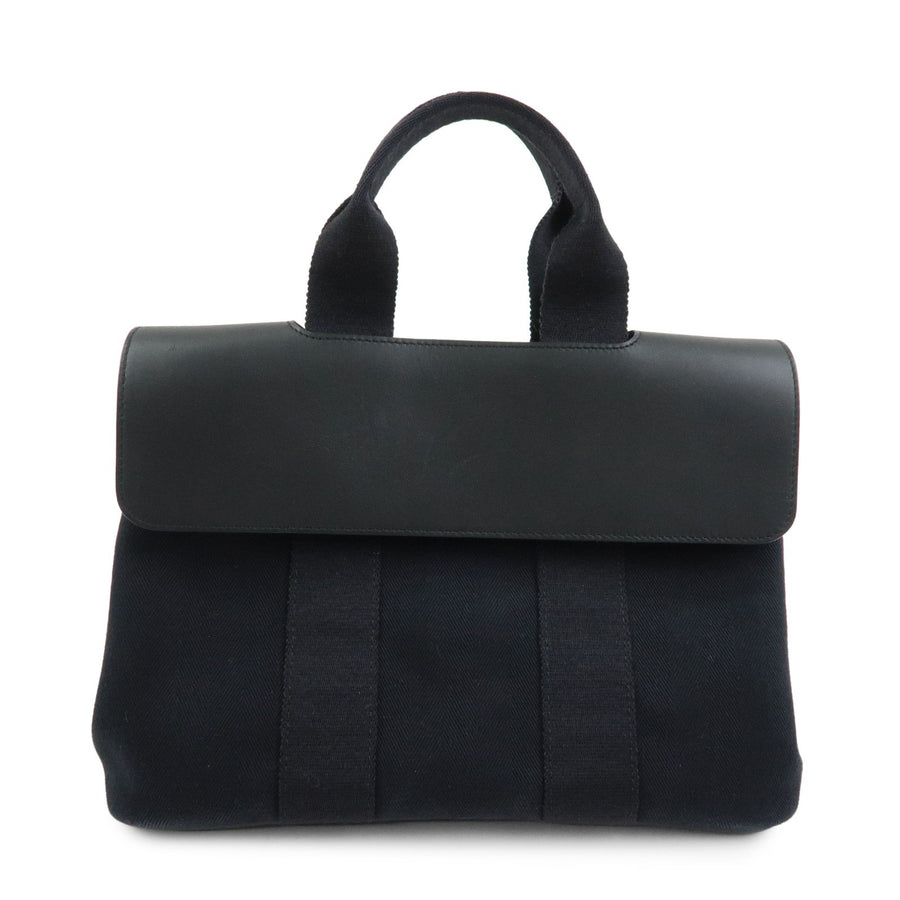 Hermes Valparaiso Toile And Leather Black Canvas Bag