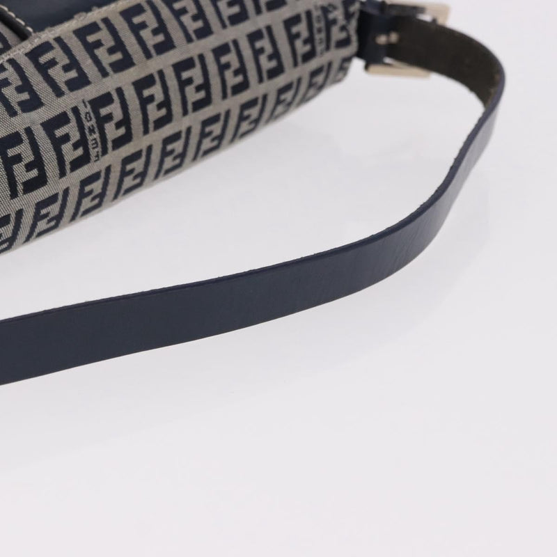 Fendi Baguette Zucchino Canvas Navy Bag