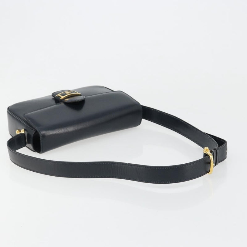 Celine Shoulder Leather Navy Bag