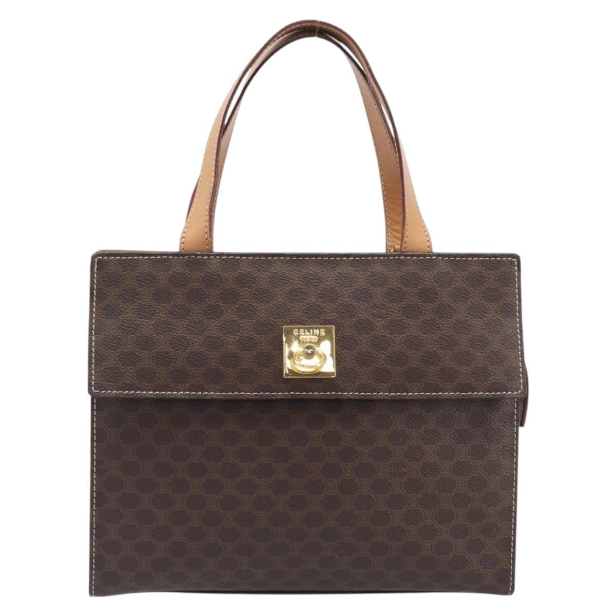 Celine Handbag Canvas Brown Bag