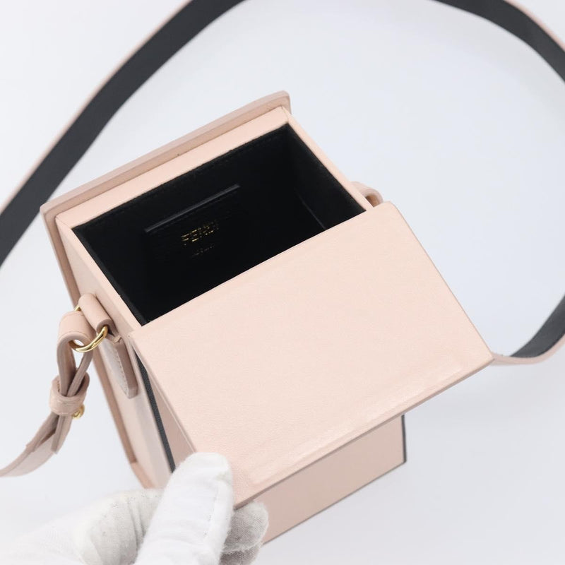 Fendi Logo Vertical Box Leather Pink Bag