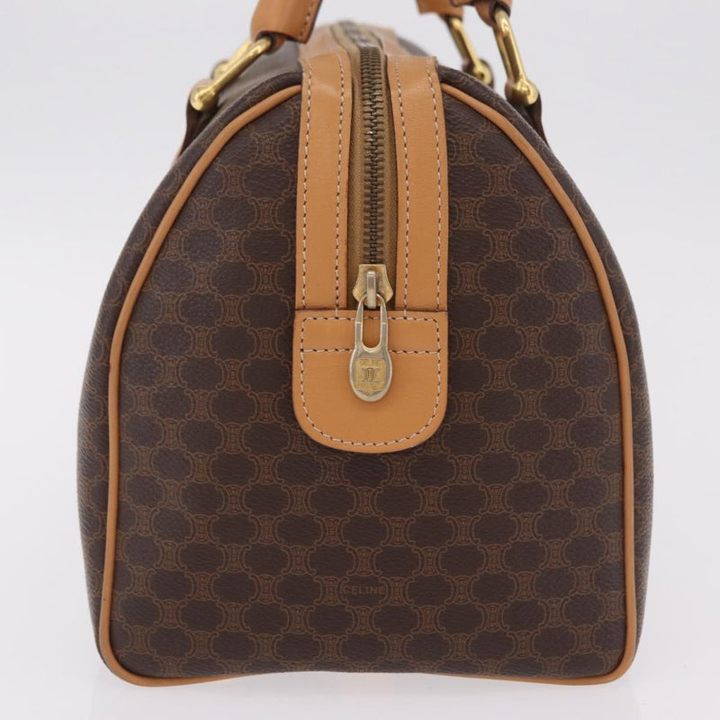 Celine Vintage Boston Macadam Coated Canvas Brown Pvc Bag