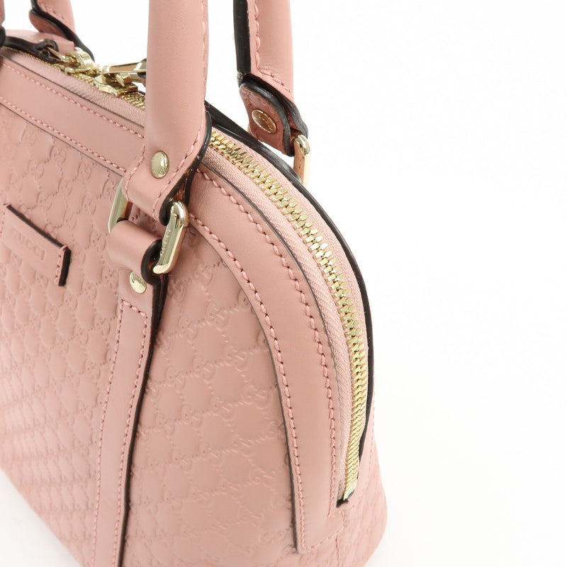 Gucci Gg Charm Convertible Dome Satchel Guccissima Leather Pink