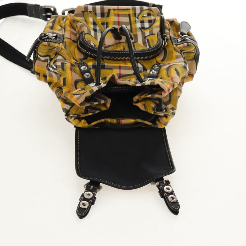 Burberry Graffiti Rucksack Vintage Check Canvas Beige Bag