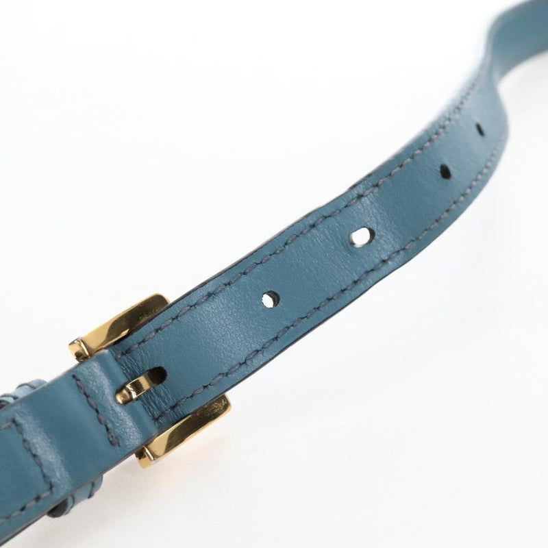 Miu Miu Madras Crystal Buckle Leather Blue Bag