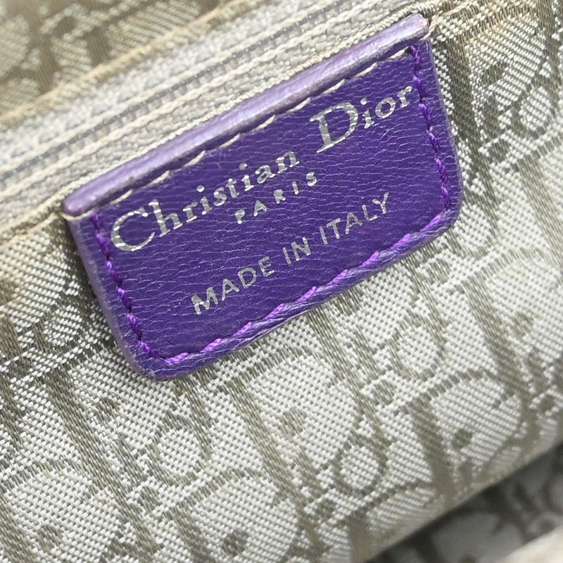 Christian Dior Plisse Frame Pleated Leather Purple Bag