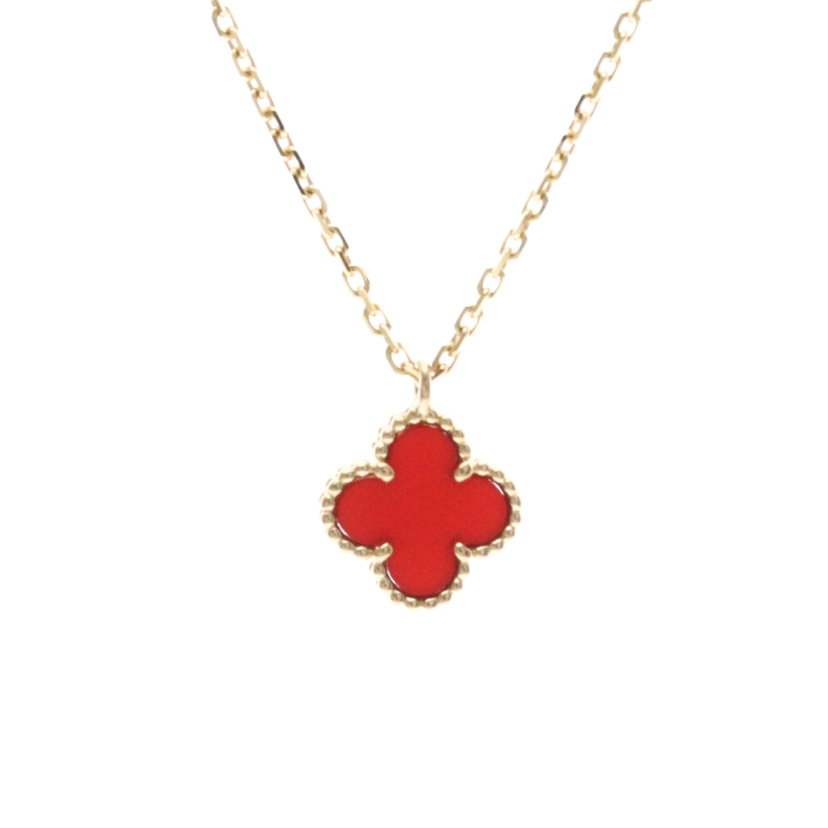Van Cleef & Arpels Sweet Alhambra 18k White Gold And Diamonds Red Pink_gold Bijoux