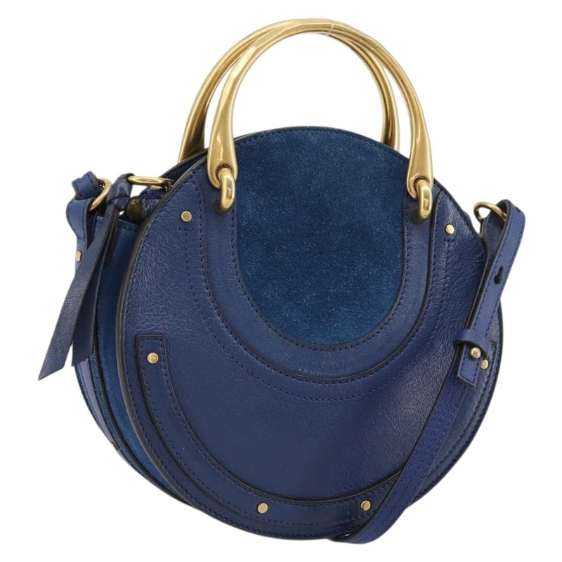 Chloe Pixie Leather And Suede Blue Bag