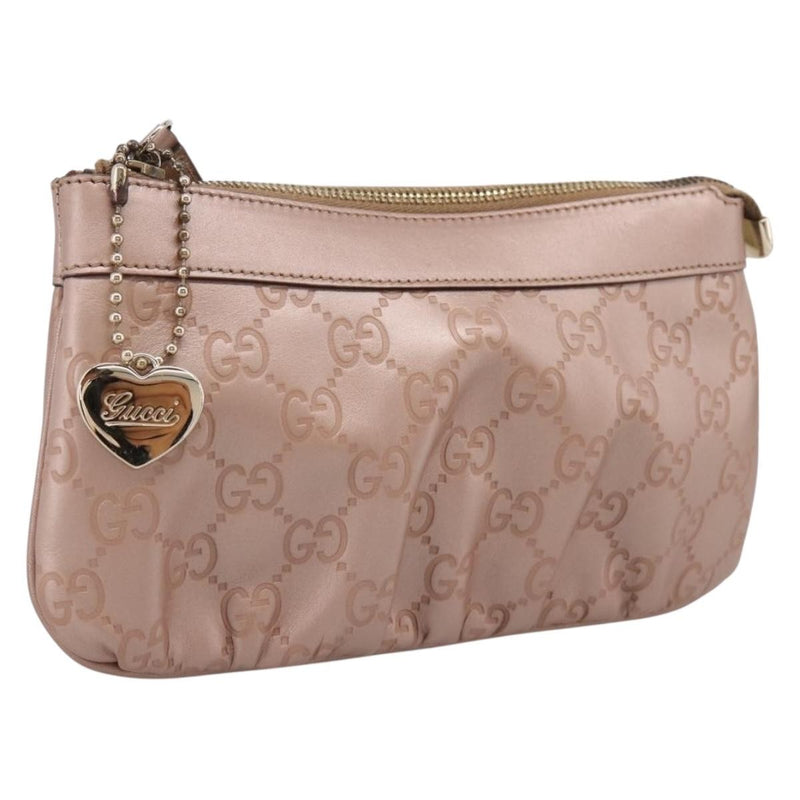 Gucci Heart Wristlet Guccissima Leather Pink Bag