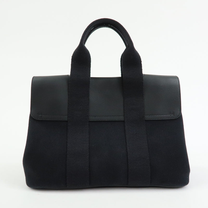 Hermes Valparaiso Toile And Leather Black Canvas Bag