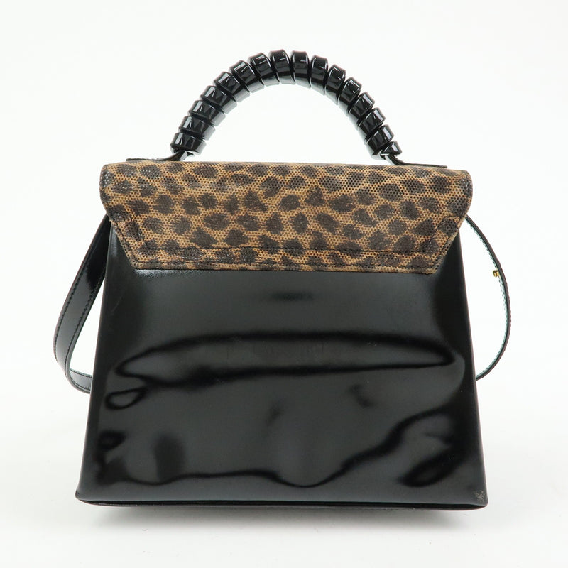 Loewe Vintage Velazquez Top Handle Leather Black Patent_leather Bag