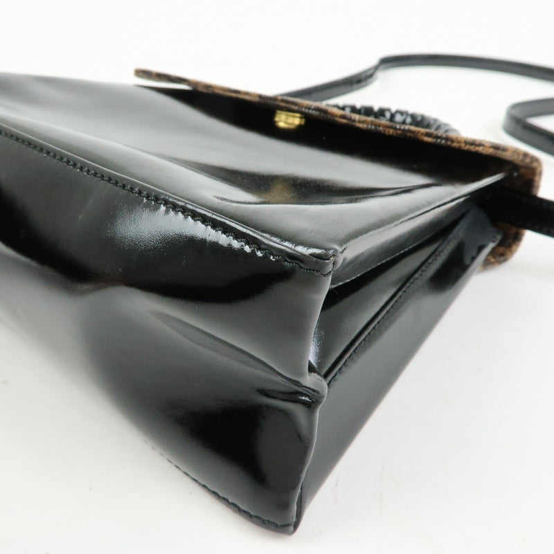 Loewe Vintage Velazquez Top Handle Leather Black Patent_leather Bag