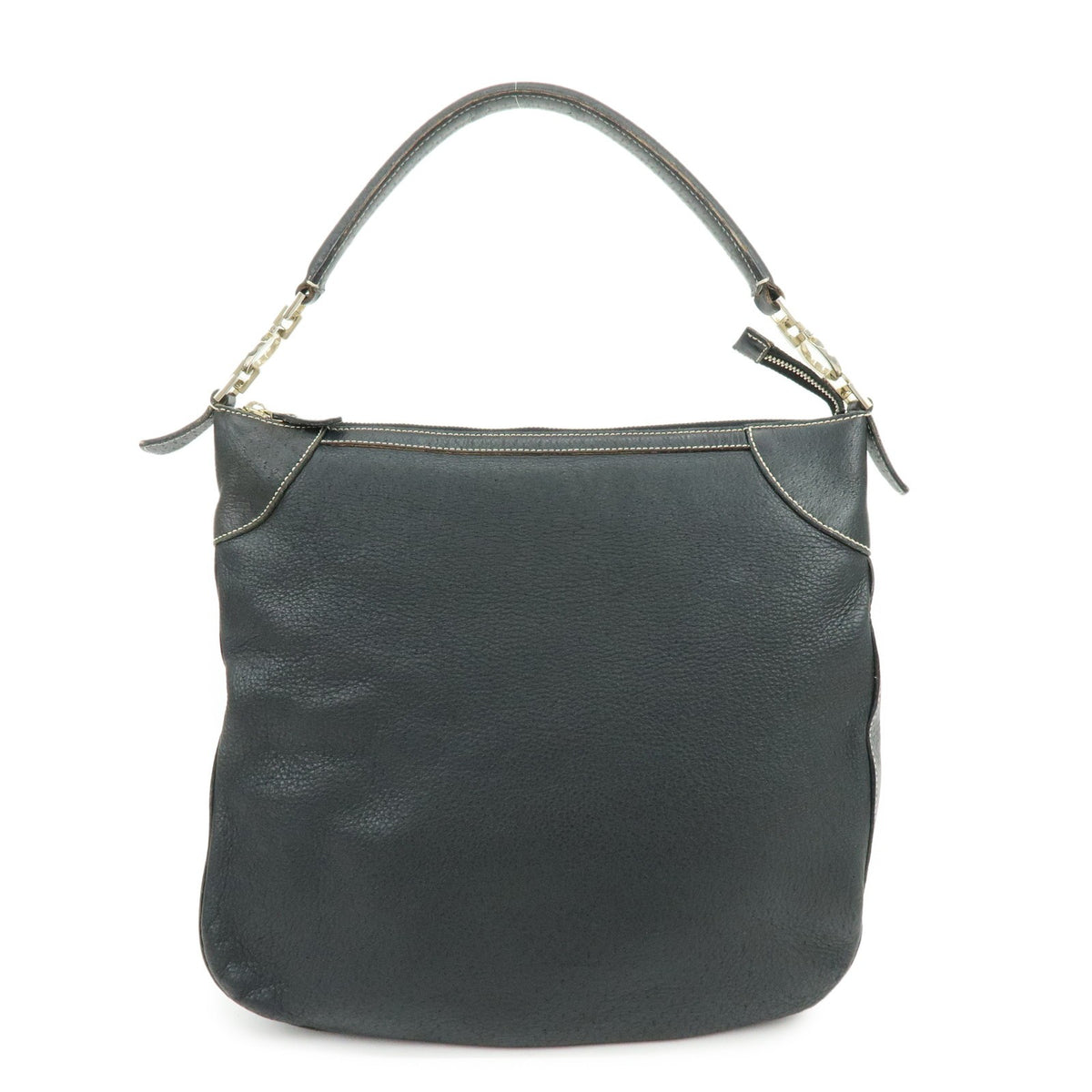 Salvatore Ferragamo Gancini Leather Black Bag