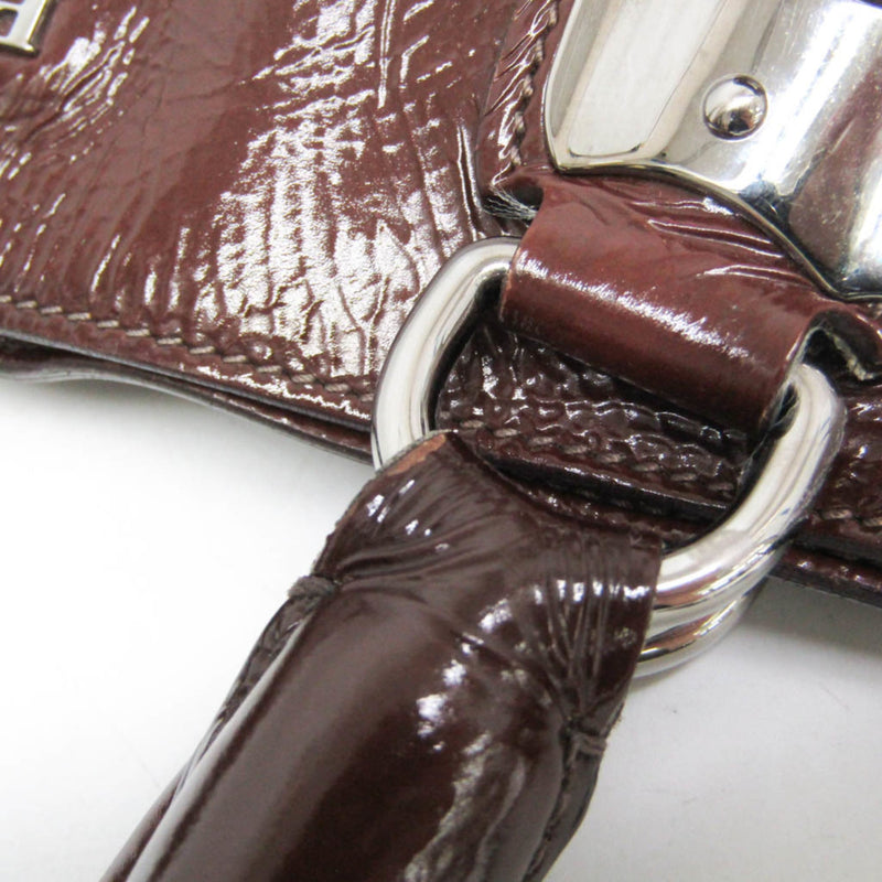 Prada Convertible Zippers Vernice Sfumata Brown Patent_leather Bag
