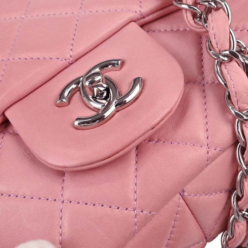 Chanel Classic Single Flap Quilted Lambskin Pink Leather Bag