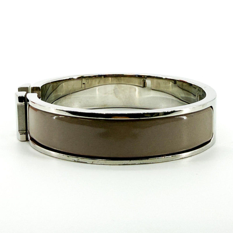 Hermes Clic H Enamel Brown Silver Bijoux