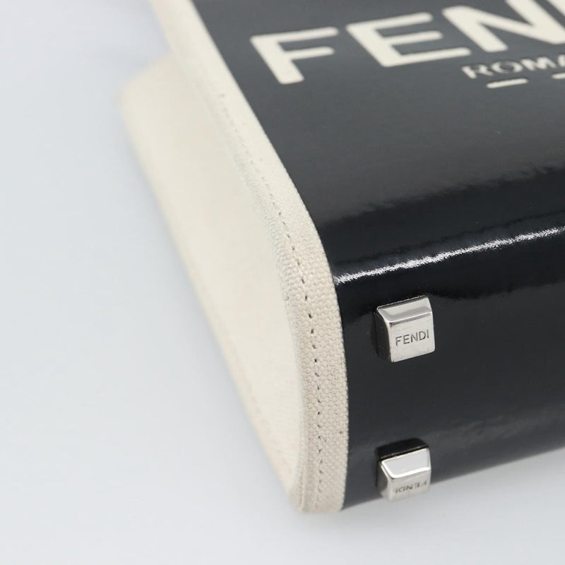 Fendi Sunshine Shopper Patent And Canvas Black Patent_leather Bag