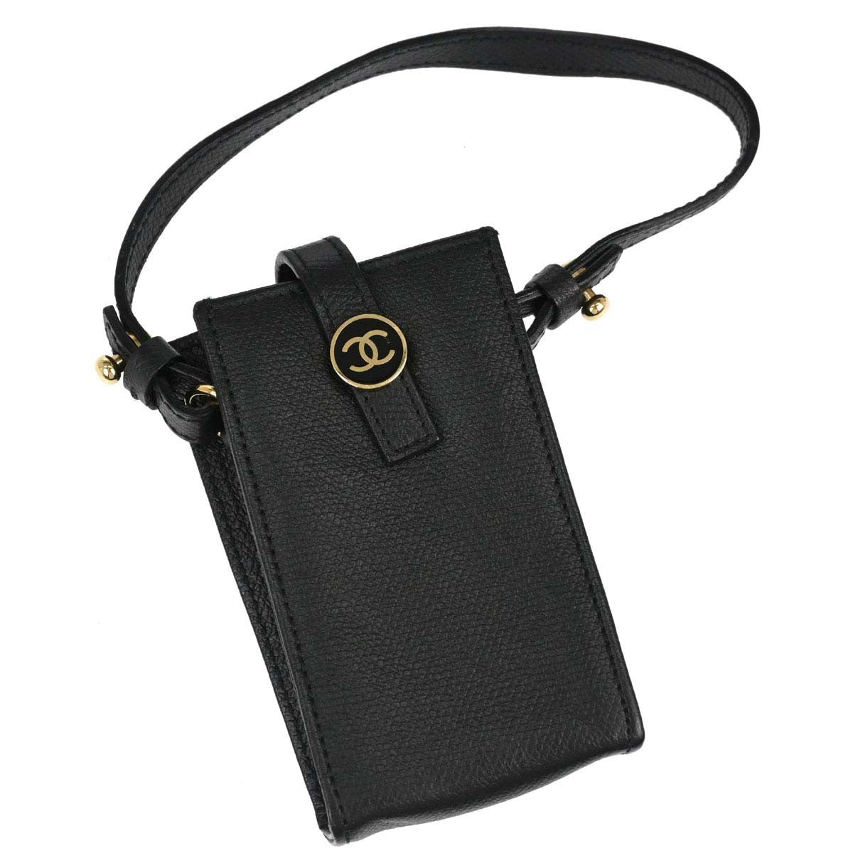 Chanel Cigarette Case Caviar Black Leather Bag
