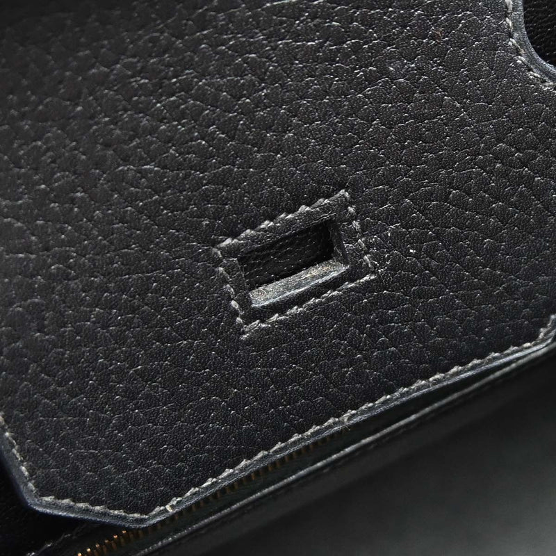 Hermes Birkin Black Ardennes With Gold Hardware Leather Bag