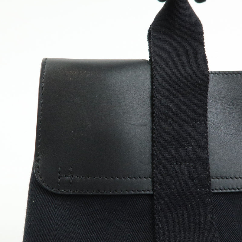 Hermes Valparaiso Toile And Leather Black Canvas Bag