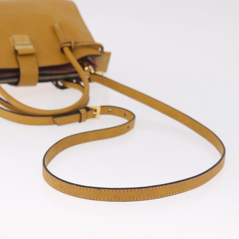 Miu Miu Madras Convertible Compartment Leather Yellow Bag