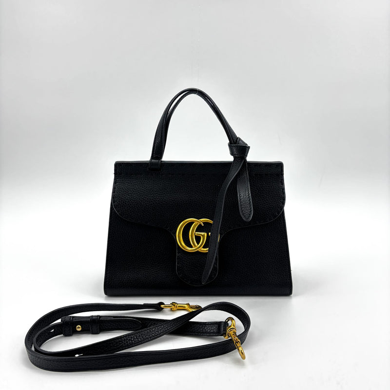 Gucci Gg Marmont Belt Matelasse Leather Black Calfskin Bag
