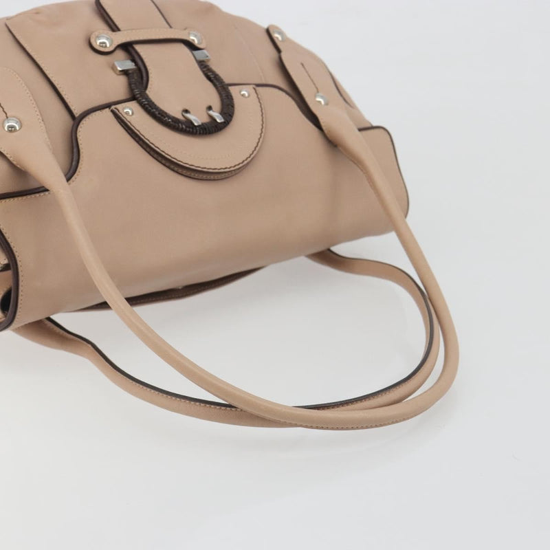Salvatore Ferragamo Gancini Leather Beige Bag