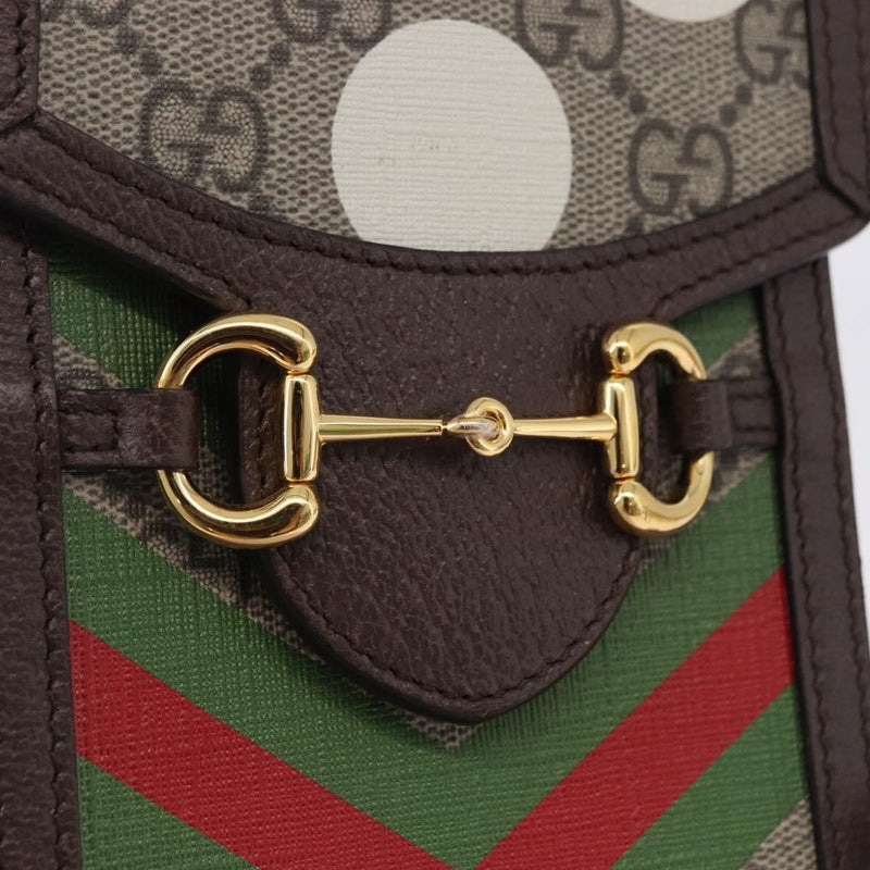 Gucci Horsebit 1955 Printed Gg Coated Canvas Beige Bag