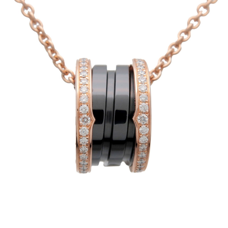 Bvlgari B.zero1 Pendant 18k Rose Gold And Ceramic With Diamonds Pink Rose_gold Bijoux