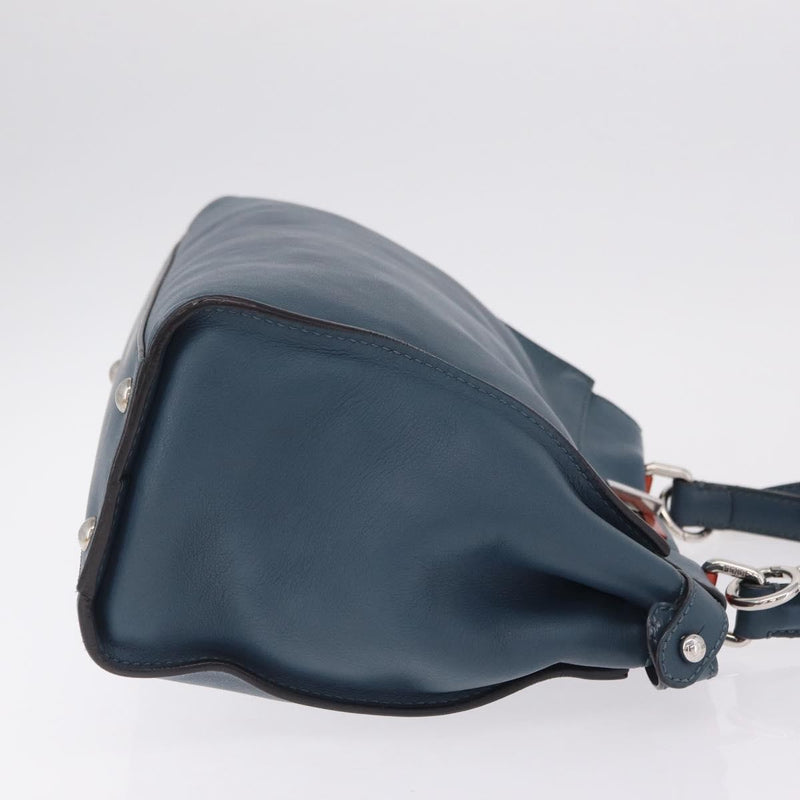 Fendi Peekaboo Ruffled Leather Blue Bag