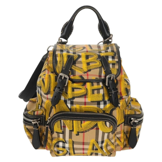 Burberry Graffiti Rucksack Vintage Check Canvas Beige Bag